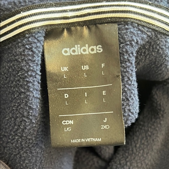 Adidas Navy Blue Hoodie Mens Large - Picture 7 of 15